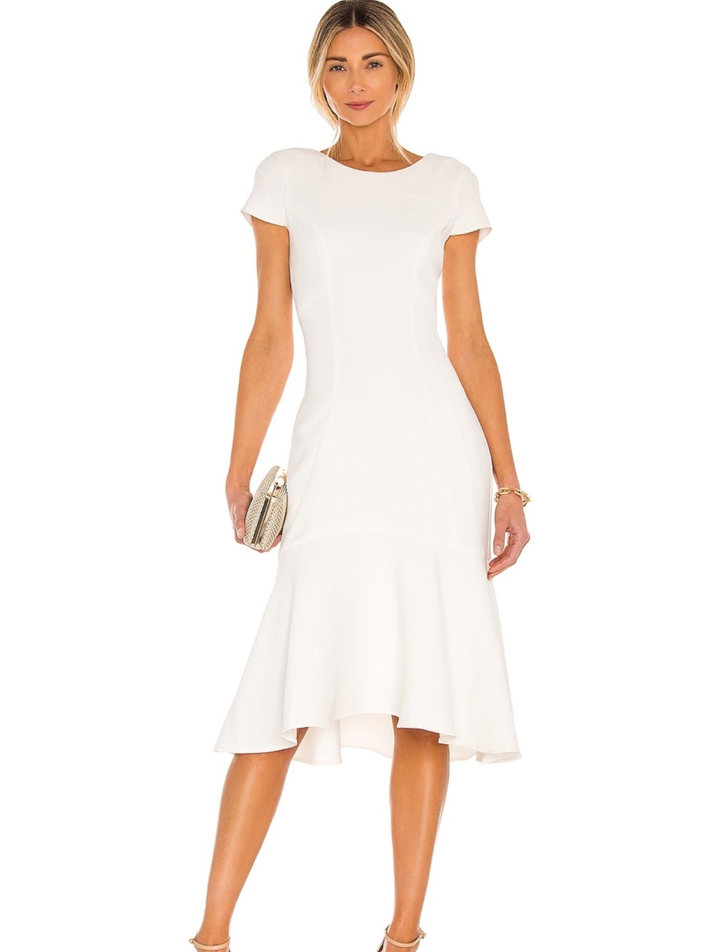 Amanda Uprichard White High-Low Midi Dress